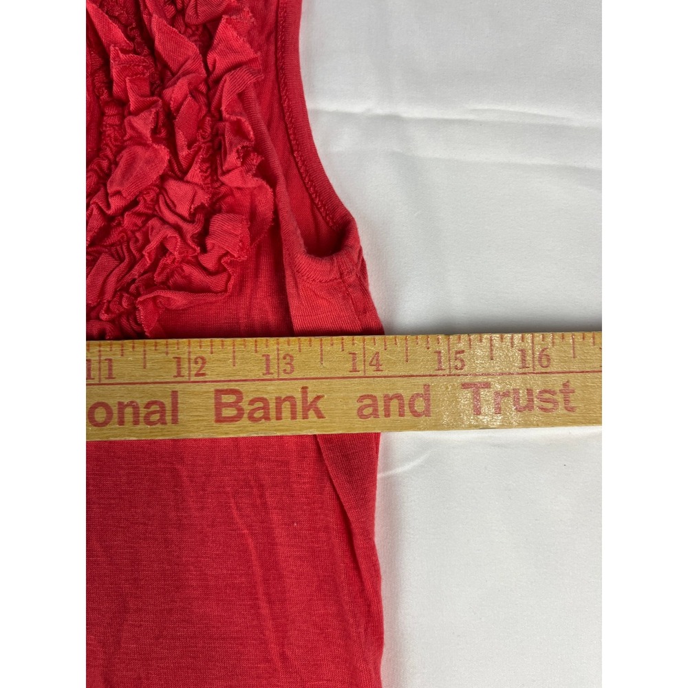 Design History Womens Red Sleeveless Ruffle Top‎ Viscose Spandex Tank Blouse - Picture 5 of 8